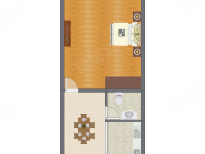 1室1厅 49.00平米