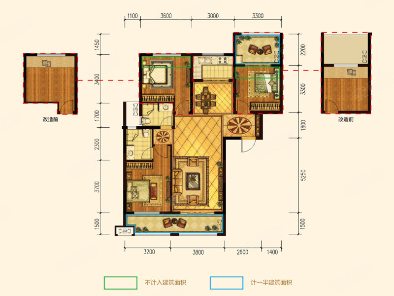 亿丰·兴汉学府3室2厅2卫112㎡南北59万