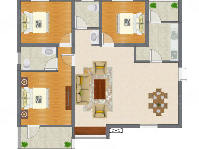 3室2厅 95.87平米