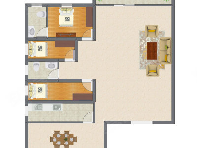 3室2厅 121.13平米