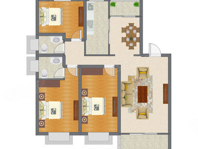 3室2厅 136.69平米