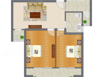 2室1厅 89.20平米户型图
