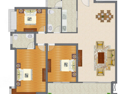3室1厅 137.00平米
