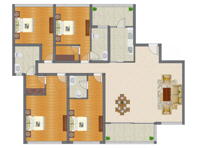 4室2厅 223.41平米户型图