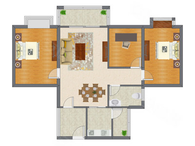 3室2厅 98.47平米