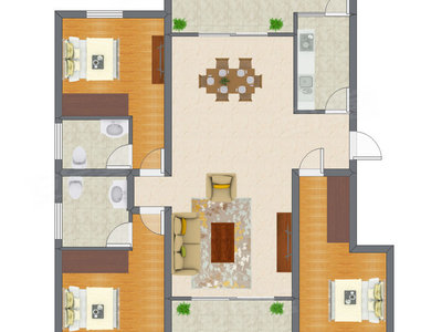 3室2厅 141.80平米
