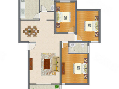 3室2厅 144.70平米户型图