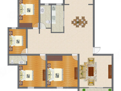 4室2厅 168.68平米