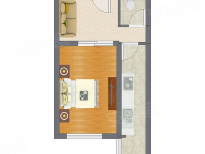 1室1厅 43.11平米