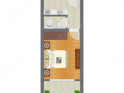 1室0厅 30.34平米户型图
