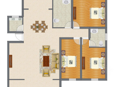 3室2厅 136.50平米