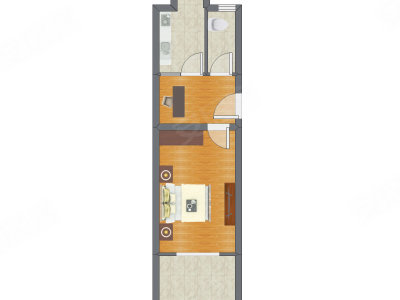 1室1厅 38.18平米