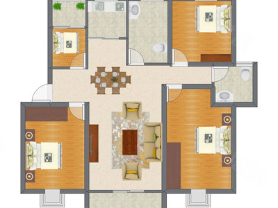 4室2厅 96.40平米