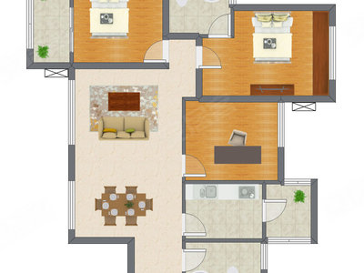3室2厅 84.31平米
