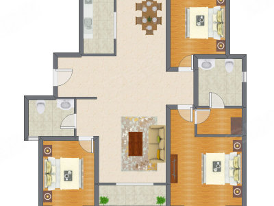 3室2厅 175.40平米