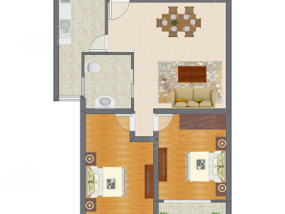 2室1厅 105.83平米