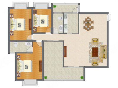 3室2厅 141.02平米