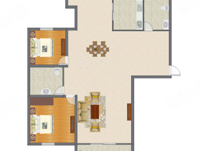 2室2厅 159.60平米