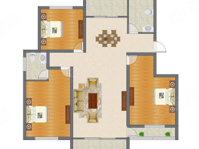 3室2厅 137.01平米