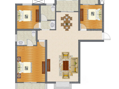 3室2厅 92.56平米