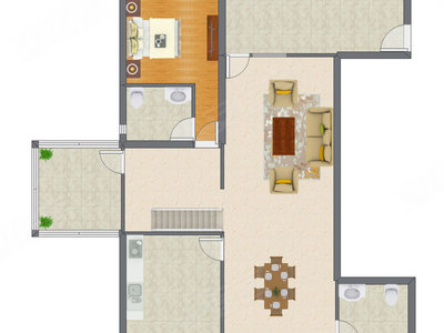 4室3厅 167.00平米户型图