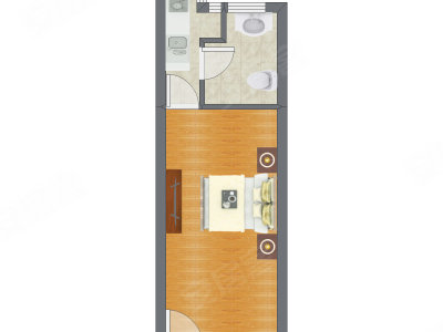 1室0厅 31.86平米户型图