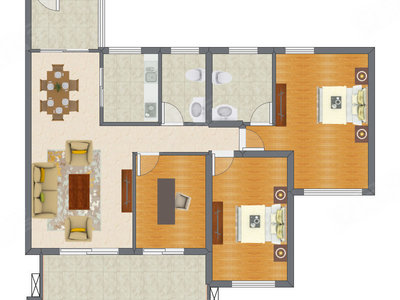 3室2厅 98.26平米