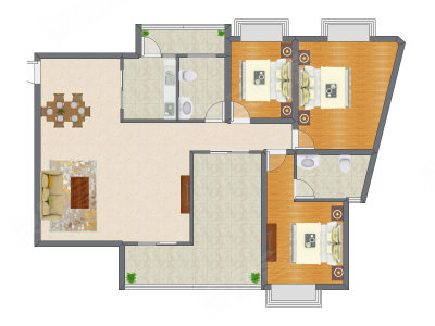 3室2厅 141.63平米户型图