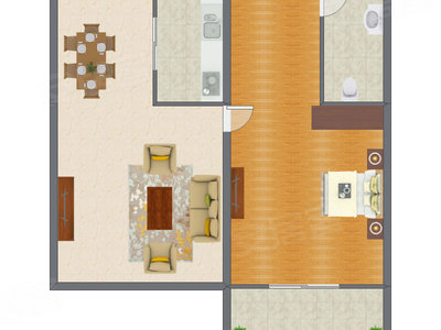 1室1厅 89.31平米