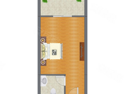 1室1厅 31.26平米