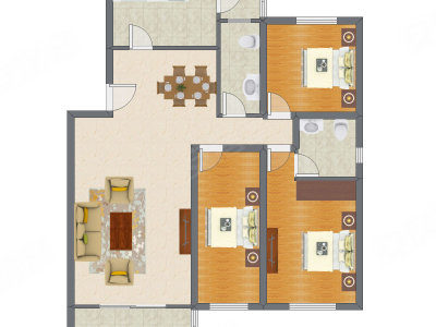 3室2厅 144.60平米