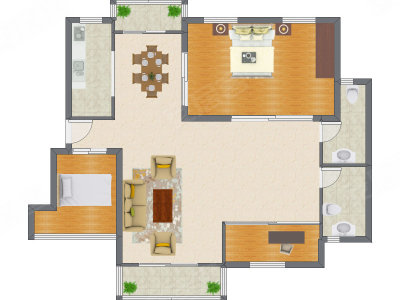 3室2厅 143.91平米
