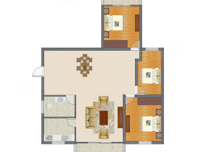 3室2厅 108.51平米