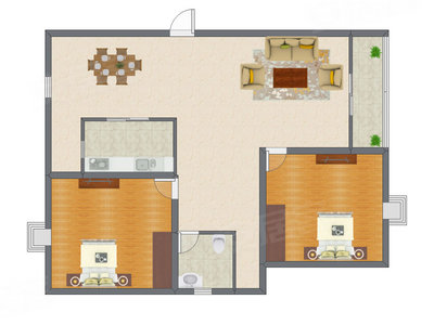 2室2厅 113.75平米户型图