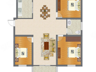 3室2厅 91.74平米