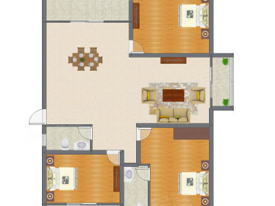 3室2厅 151.00平米