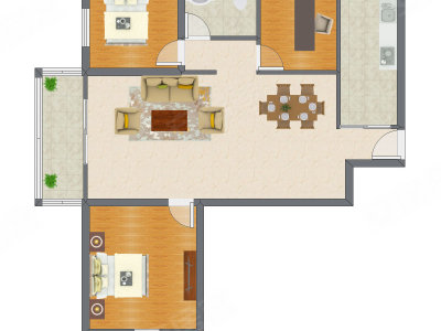 3室2厅 98.00平米