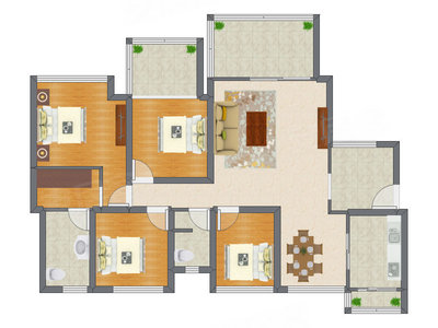 4室2厅 129.83平米