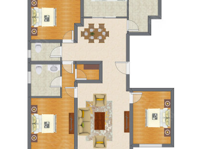 3室2厅 162.63平米户型图