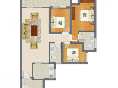 3室1厅 98.54平米