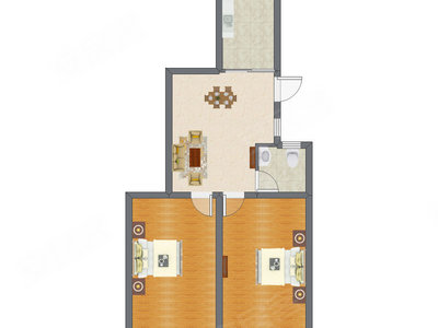 2室2厅 83.50平米
