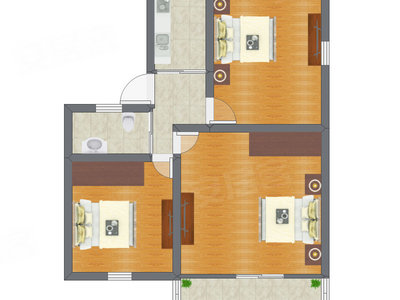 2室1厅 55.70平米