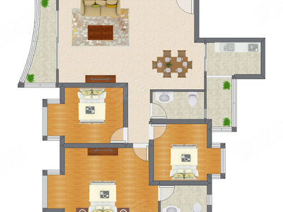 3室2厅 125.75平米