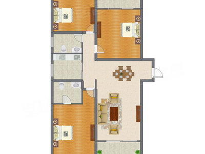 3室2厅 163.60平米
