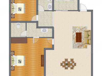 2室2厅 132.00平米