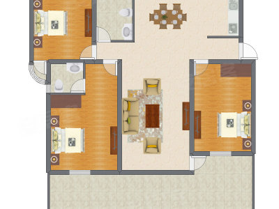 3室2厅 143.50平米