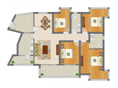 4室2厅 158.85平米