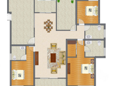 3室2厅 163.49平米