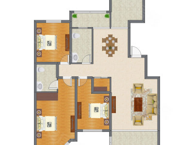 3室2厅 159.47平米