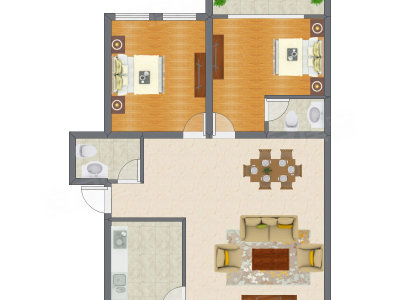 2室2厅 89.10平米